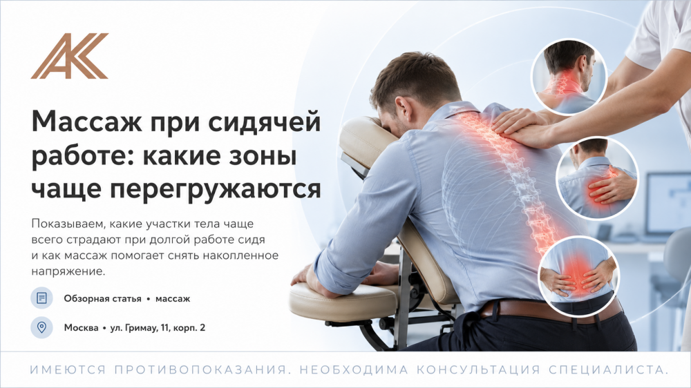 Массаж при сидячей работе: какие зоны чаще перегружаются