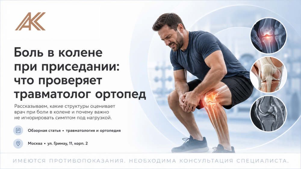 Боль в колене при приседании: что проверяет травматолог ортопед