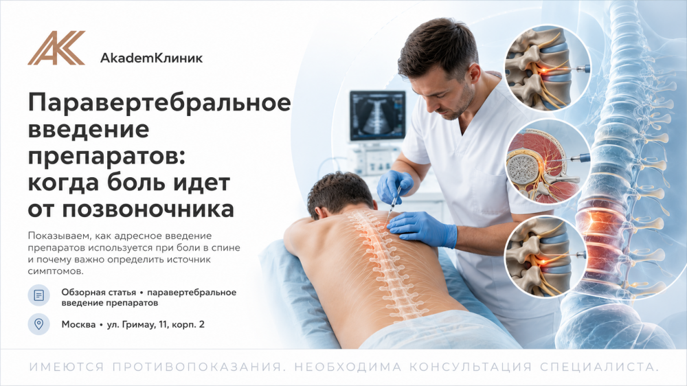 Паравертебральное введение препаратов: когда боль идет от позвоночника