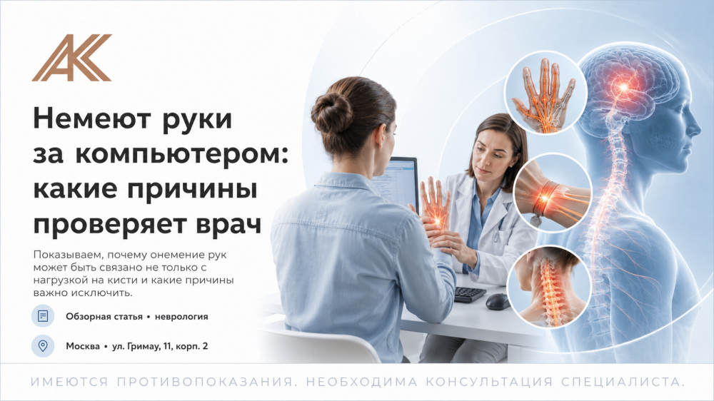 Немеют руки за компьютером: какие причины проверяет врач