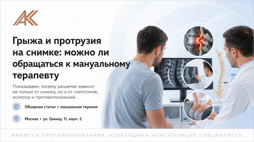 Грыжа и протрузия на снимке: можно ли обращаться к мануальному терапевту