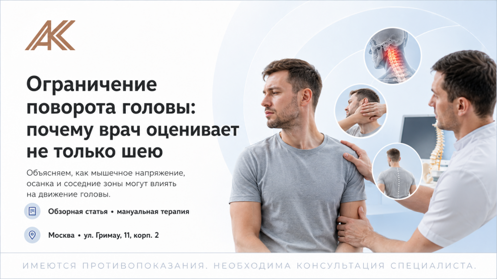 Ограничение поворота головы: почему врач оценивает не только шею