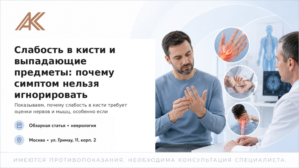 Слабость в кисти и выпадающие предметы: почему симптом нельзя игнорировать