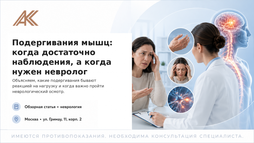 Подергивания мышц: когда достаточно наблюдения, а когда нужен невролог