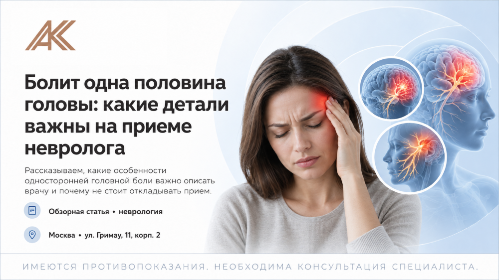 Болит одна половина головы: какие детали важны на приеме невролога