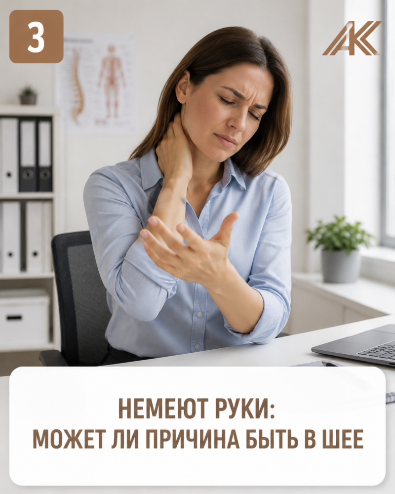 Немеют руки: может ли причина быть в шее