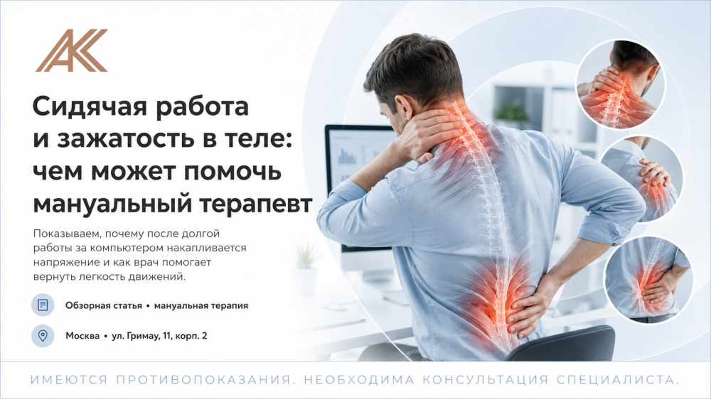 Сидячая работа и зажатость в теле: чем может помочь мануальный терапевт