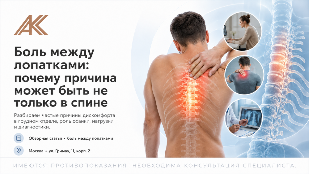 Боль между лопатками