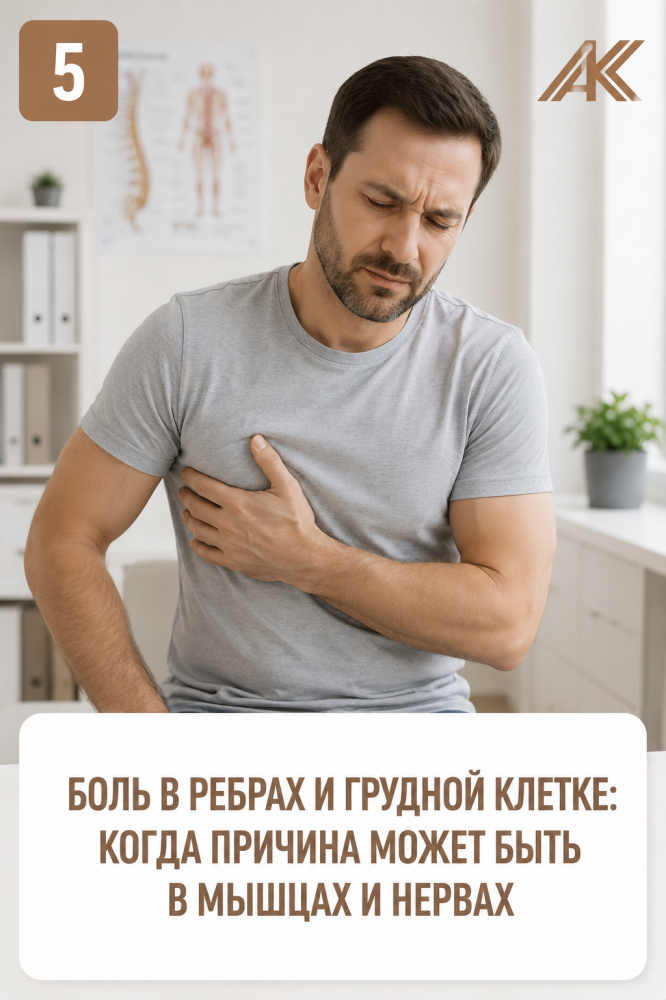 Боль в ребрах и грудной клетке: когда причина может быть в мышцах и нервах