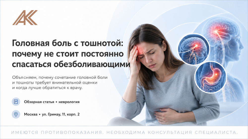 Головная боль с тошнотой: почему не стоит постоянно спасаться обезболивающими