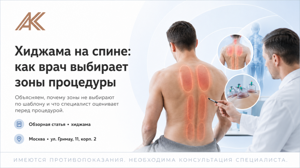 Хиджама на спине: как врач выбирает зоны процедуры